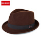 Hengyuanxiang wool hat French middle-aged and elderly hat men's fashionable warm pure wool felt hat British jazz hat brown M label black webbing style L (58-60cm) pure wool adjustable