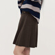 OCHIRLY wool high-waisted woolen skirt short skirt a-line texture 2025 autumn new commuting brown M