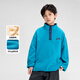 Zuoxi Children's Clothing Boys' Fleece Sweatshirt 2025 New Children's Polar Fleece Contrast Color Zipper Clothes Trendy Purple 150