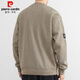 Pierre Cardin sweatshirt men's spring, autumn and winter Korean style trendy loose round neck long-sleeved T-shirt men's tops Dadi Apricot XL