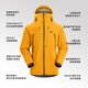 Pelliot Cheng Yi same style snow shell jacket for men and women outdoor hard shell waterproof jacket mountaineering suit 105301056 yellow XL