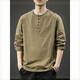 2025 Neue Herren Spring Trendy Marke Retro Henry Hals Langarmed T-Shirt Casual Sweatshirt Neues chinesisches dünnes Basishemdkohlkohlegrau XL Geeignetes Gewicht 145-160jin [Jin ist 0,5 kg]