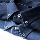MAGIOPY high-end brand men's high-end sand-washed denim pure cotton lapel long-sleeved shirt spring and autumn shirt light blue XL 130-145Jin Jin equals 0.5 kg