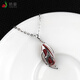 Yanhao boutique ox blood red Akha pendant 18K gold inlaid coral drop pendant high-end jewelry premium gift