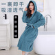 Coral velvet bathrobe is soft and thickened. Adult couple's home pajamas for men and women can wear bathrobes with straps and long-sleeved bath skirts. Cream rice 25*60cm hair drying cap