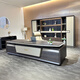 Qiheng (XIIBLC) New Light Luxury Executive Desk Boss Desk Chairman President Desk Office Desk and Chair Combination High-end Manager Desk 3.2 Meter Boss Desk