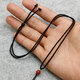 Thin rope pendant lanyard jade rope hand-woven jade necklace rope halter neck pendant rope adjustable jewelry lanyard black + top beads