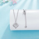 Beijing Gold Trading Center Co., Ltd. platinum necklace women's pt950 hollow rhombus square platinum necklace birthday and Valentine's Day gift for girlfriend and wife, about 3.82g