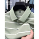 
GYOUNGOR Yageo Men's Short Sleeve T-shirt Summer New Middle-aged Business Casual Lapel Striped Solid Color Polo Shirt Top Light Sky Blue Y15100 M 170/88A