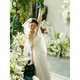 Vestido de boda de una sola línea de primera línea Lism International 2025 Nicho Nicho Satinado Satinado Vestido de vestidos de la mañana afuera de White L