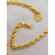 Wanke 999 authentic Yuesa gold imitation gold fake chain gold-plated necklace men's hollow melon seed chain women's 2025 8 mm thick 70 cm long weight 70 Lao Fengxiang quality