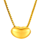 Chinese gold gold necklace pendant pure gold women's acacia bean as a birthday gift for wife and girlfriend pure gold pendant - about 0.2g (free 925 silver chain)