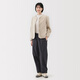 MUJI Women's Fleece Cardigan Jacket Long Sleeve 25th Autumn New Arrival Women's BB2T4C5A Oatmeal L (165/88A)