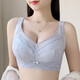 Yintingsha big breasts show small breasts anti-sagging underwear for women push up and hold up the secondary breasts and adjust the sexy bra summer silver gray 100D
