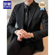 ROMON suit jacket men's slim suit casual business professional formal dress handsome groomsman dress small suit two-button navy single-piece suit jacket XL 125-145Jin Jin equals 0.5 kg