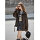 Tonlion 2025 Automne Veste en cuir imitation à une main