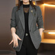 LIIS International Light Luxury High-end Jacket 2026 New Middle-aged Mother Suit Jacket Women's Western Style Slim Middle-aged and Old Suit Gray M 85-100Jin Jin is equal to about 0.5 kg