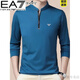 
Emporio Armani EA7 Armani feel middle-aged men's long-sleeved T-shirt autumn and winter casual plus velvet stand collar sweater zipper base shirt GA/6623 black thin M 165