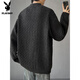 Playboy (PLAYBOY) retro Henry collar cable knit sweater men's loose casual long-sleeved bottoming sweater sweater American top Chenguang Xing M about 100-120 Jin Jin equals 0.5 kg can be worn