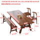 Huixun solid wood large board desk and dining table integrated into the living room work table home desk leisure area multi-person study table walnut color #big board table 140cm*80cm*75cm