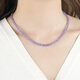 Knock on Love Tanzanite Necklace Blue Purple Sapphire Bead Bracelet Couple Crystal Bracelet Bare Stone Clavicle Chain Neck Purple Tanzanite Necklace Sapphire Bead Bracelet