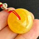 Yuzhi 1 item 1 certificate 1 shot natural raw ore Russian material chicken fat yellow beeswax safety buckle pendant for men and women 4.93g G5529 rare collection about 24*12 mm