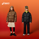ASICS Children's Wear 25 Years Winter Short Puff Bread Jacket for Boys and Girls, Lightweight, Fluffy, Comfortable and Waterproof Black 85% Down 150 Filled Down 169.4g