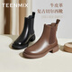 Tianmeiyi Short Boots Plus Velvet Women's Chelsea Boots Warm Women's Boots Black - Velvet Lining 25 Hot Sale Returns 37