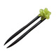 Shijanu 13cm ebony U-shaped hairpin ethnic style women's new U-shaped - green flower wood