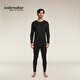 Icebreaker Shan Yichun's same style 100% Merino wool men's and women's 200Oasis outdoor mountaineering and running functional underwear pure black-top-boys M