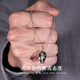 Knight's Ring Necklace Men's Double Ring Ring Pendant Boys' Trendy Niche Hip-Hop Fashion Decoration for Boyfriend Necklace