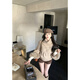 Fan Hao cuffs imitation fox fur turtleneck wool blended twist sweater bottoming a-line shorts for women khaki sweater S