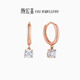 Trendy Acer round flash 18K gold diamond earrings color gold earrings fashion high-end birthday gift for girlfriend red 18K single style