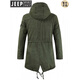 JEEP SPIRIT Jeep Fashion Workwear Windbreaker Fashion Men's Mid-Length Hooded Jacket Back Slit Chest Label Stand Collar Men's Outer Dark Blue XL (Approximately suitable for 171-175 height 140Jin Jin equal to 0.5kg inner wear)