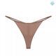 One-thread thong for women's night use, high-end new style, cross-cut brushed sexy underwear, ice silk crotch t, apricot color S