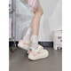 Human-born pudding dog cute big toe shoes for women new style bread shoes breathable women's shoes versatile white shoes pink 37