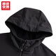 Super ANTA Cloud Shell丨Fleece Sports Jacket Men's Autumn and Winter Water-Repellent Hiking Commuting Jacket 152546607U Zipper Pocket Basic Black-6 L/Male 175