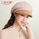 Shanghai Story Pure Wool Woolen Hat Women's Autumn and Winter Warm Contrast Color Beret Cap Retro Newsboy Cap Christmas Gift
