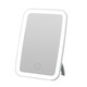 LED makeup mirror with light fill-in female folding Internet celebrity student ins style small mirror dormitory desktop portable makeup mirror square 7.5-inch beauty mirror white + smart touch + three-tone lighting