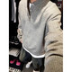 Main style (ZHUYIFAN) gray American Henley collar knitted sweater for men with long sleeves, lazy style, cleanfit inner base sweater jacket, light gray, upgraded version 4XL (recommended 180-195Jin Jin is equal to 0.5kg)
