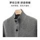 Mr. Bu's retro semi-high stand-up collar wool cardigan for men 2025 winter new versatile sweater jacket thickened and warm BT16960 dark floral gray 2XL (185)