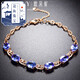 Qiaoyu collectible tanzanite bracelet 18k rose gold inlaid gemstone bracelet natural 5A blue gemstone bracelet