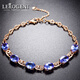 Lirokini Bracelet Women's Tanzanite Blue Gemstone 18 Gold K High-End Luxury Jewelry Birthday Memorial Gift Tanzanite Bracelet (Customized)