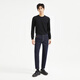
Lilang Technology Blue Jeans Men's Low Waist Narrow Feet Cropped Elastic Pants Autumn 2025 New Men's Pants Dark Blue Black (24QNZ14101) 27 (Real Size 31.5) (170/80A)