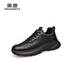 Aokang men's shoes autumn and winter new casual shoes men's genuine leather business men's sports leather shoes men's low-top non-slip work shoes black (1255432113R) 41 (standard leather shoe size)