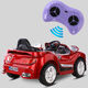Children's car electric car four-wheel car for boys and girls with remote control toy car that can sit on the baby's charging baby stroller upgraded wine red + dual drive large battery + swing remote control leather seat
