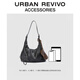 URBAN REVIVO2025 new autumn style women's retro pendant shoulder crossbody bag UAWB50247+ dark gray