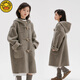 G.DUCKKIDS children's clothing girls' double-sided cashmere coat hooded mid-length Korean medium and large children's woolen coat girl's woolen coat camel 160 recommended height 150-155 cm12-13 years old