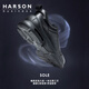 Harson Men's Winter Casual Leather Shoes Commuting Business Thick-Soled Heightening Sports Velvet Warm Walking Shoes Black 42