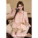TUNTUN Autumn and Winter foldout, very recognizable, personalized pleated belt waist-cinching pink long-sleeved shirt top, rubber powder in stock S